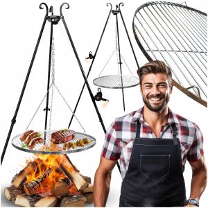 GRILL TRÓJNÓG Ruszt Palenisko Ogrodowy Wiszący Ogniskowy Ognisko Duży 80cm