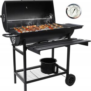GRILL GRIL OGRODOWY WĘGLOWY POKRYWA POPIELNIK TERMOMETR DUŻY XXL PRZENOŚNY