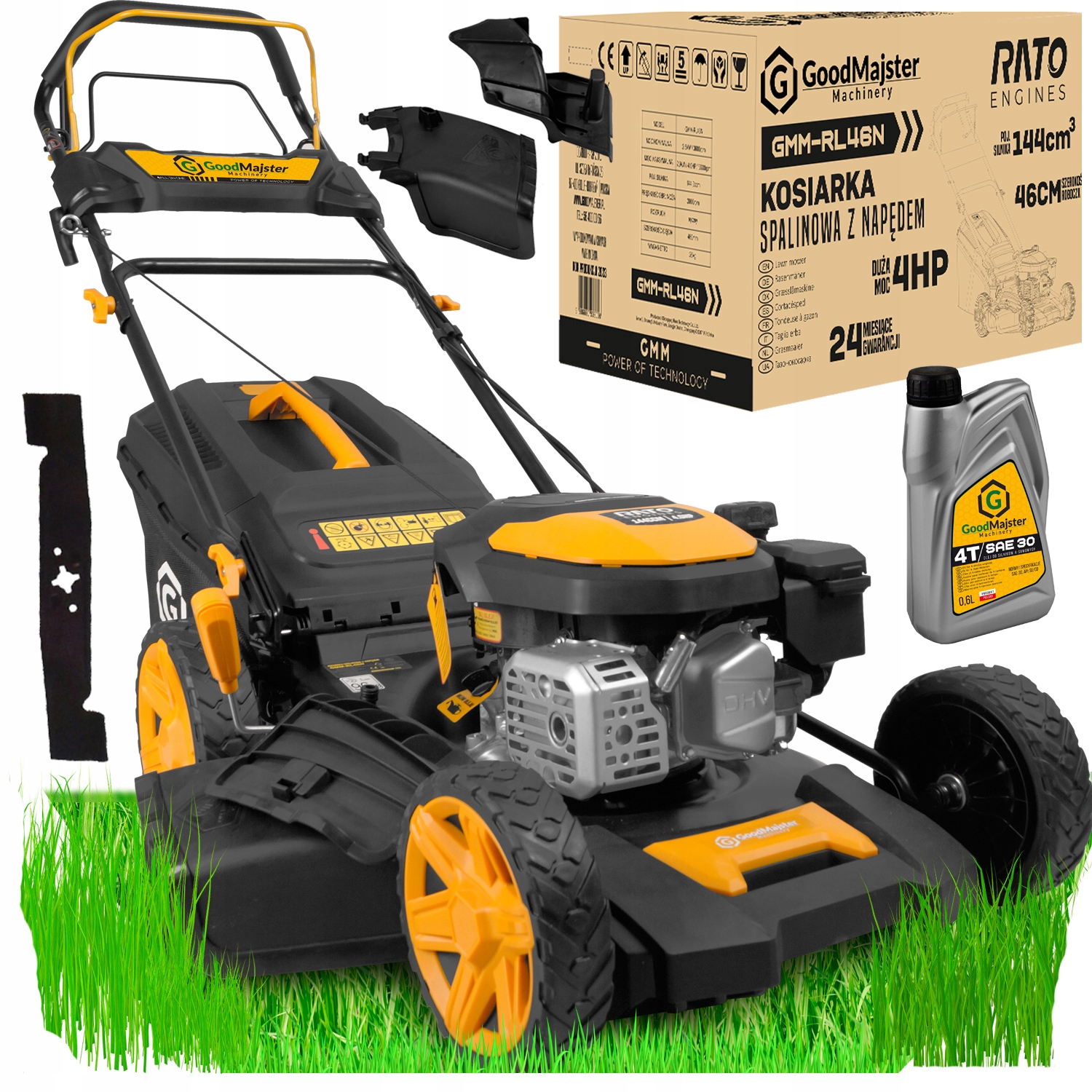 KOSIARKA SPALINOWA GoodMajster 46CM 7HP 144ccm NAPĘD BESTIA MOCNA 4w1 +OLEJ